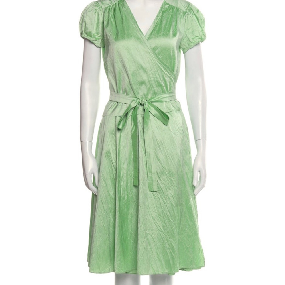 Calypso Green silk wrap dress 🌷